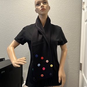 Black Scarf with colorful bottoms